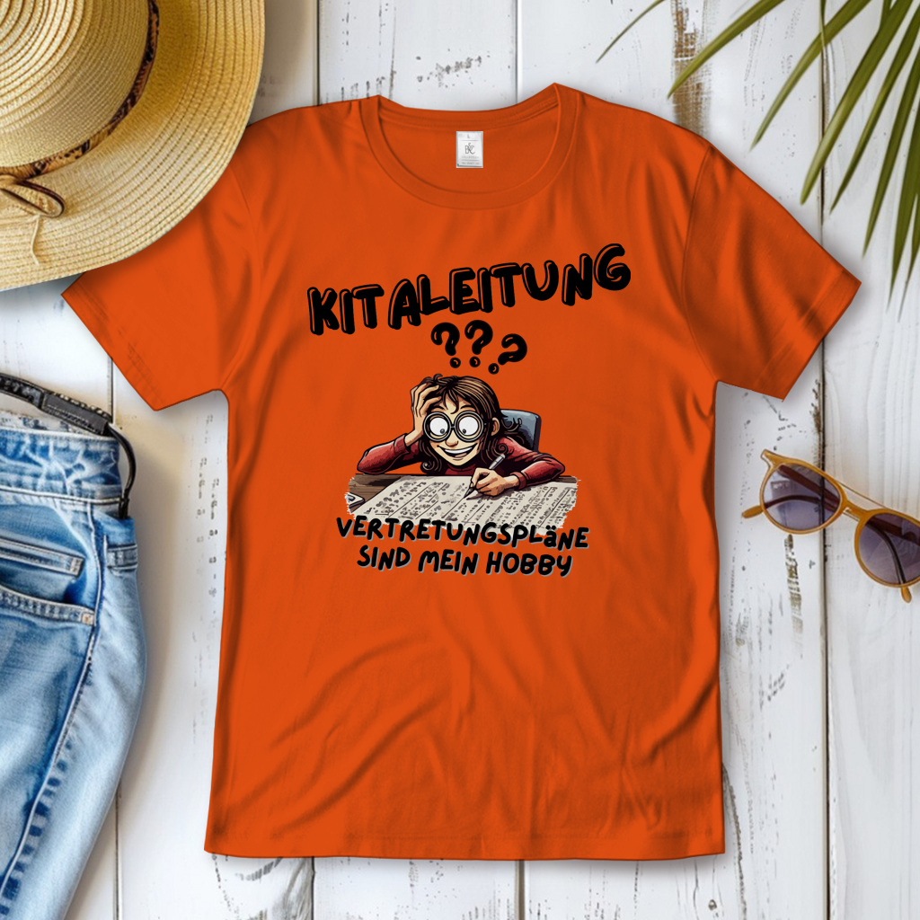 Damen T-Shirt Kitaleitung - Vertretungspläne sind mein Hobby
