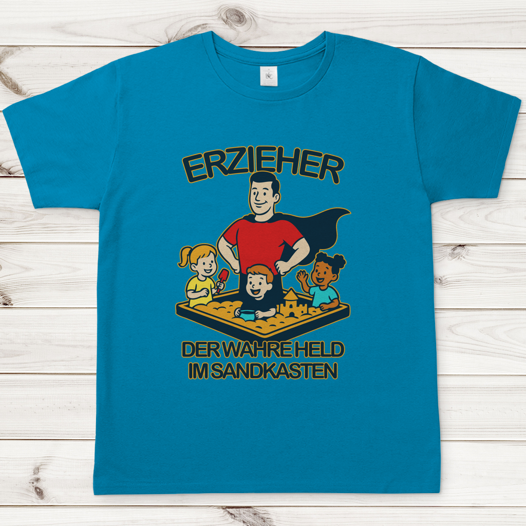 Herren T-Shirt Erzieher - Der wahre Held im Sandkasten