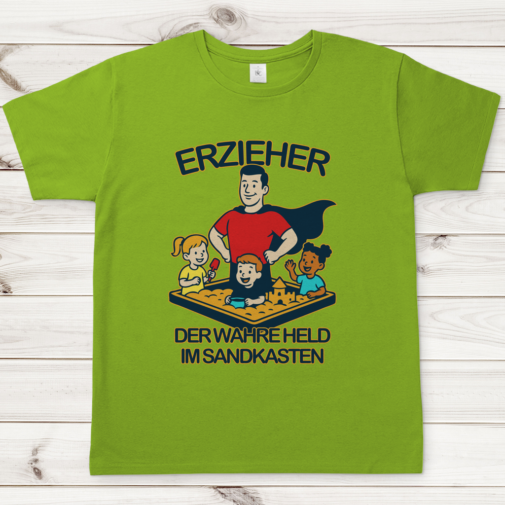 Herren T-Shirt Erzieher - Der wahre Held im Sandkasten
