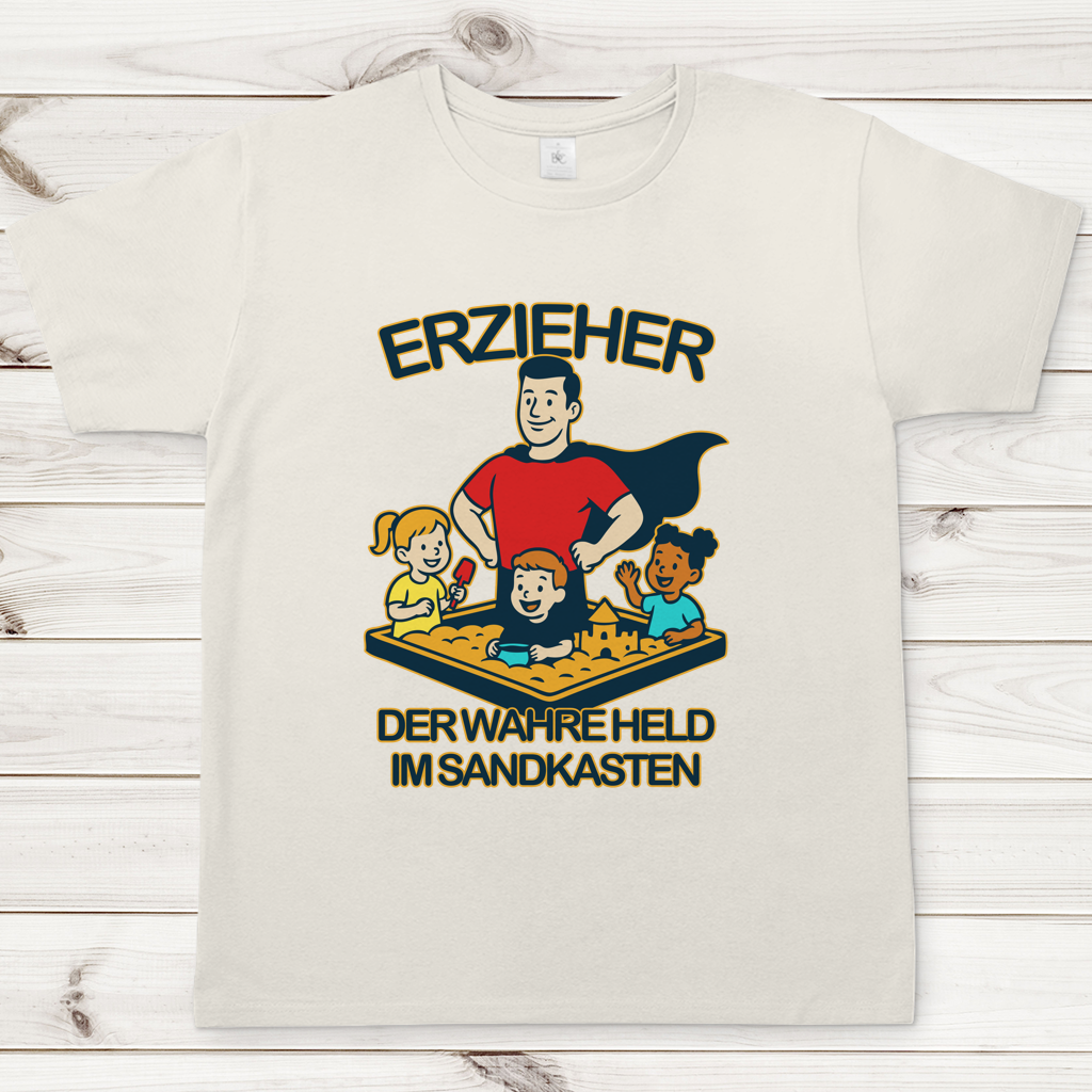 Herren T-Shirt Erzieher - Der wahre Held im Sandkasten