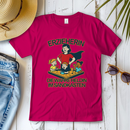 Damen T-Shirt Erzieherin - Die wahre Heldin im Sandkasten