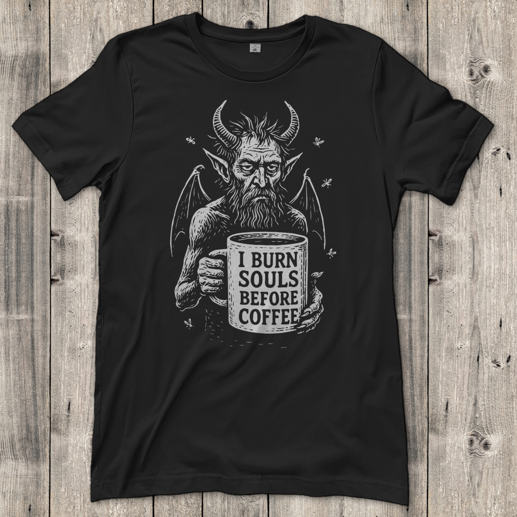 Damen T-Shirt I Burn Souls Before Coffee