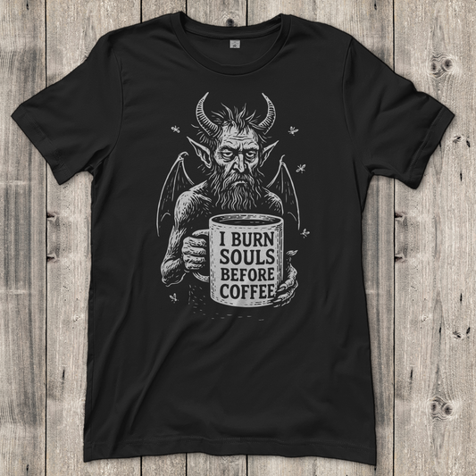Damen T-Shirt I Burn Souls Before Coffee