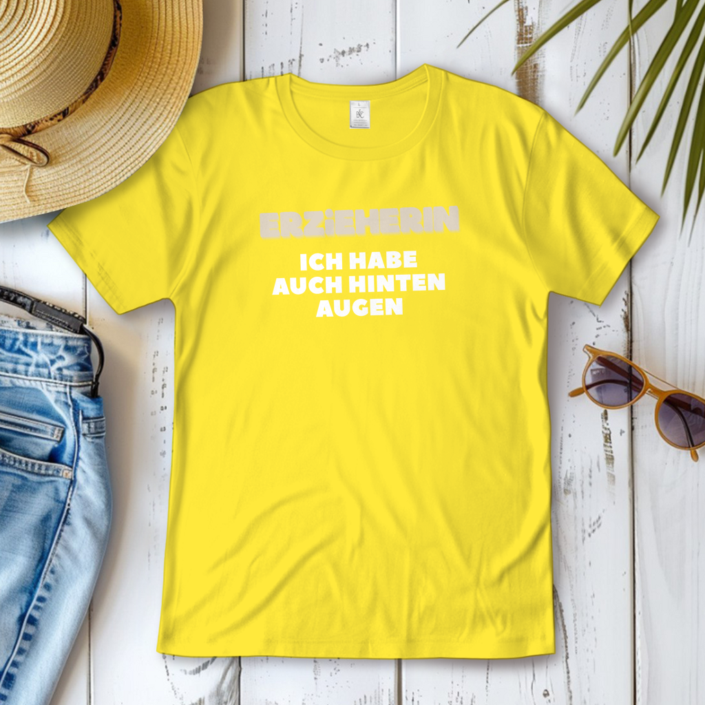 Damen T-Shirt Erzieherin - Ich habe auch hinten Augen