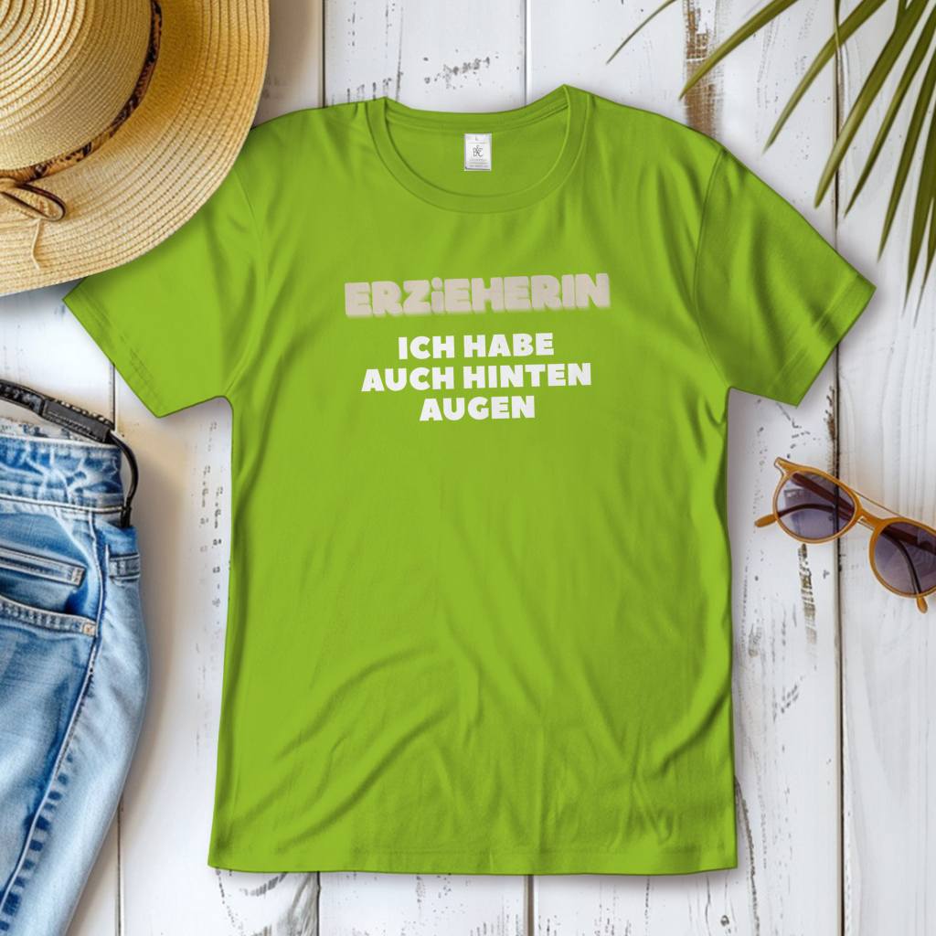 Damen T-Shirt Erzieherin - Ich habe auch hinten Augen