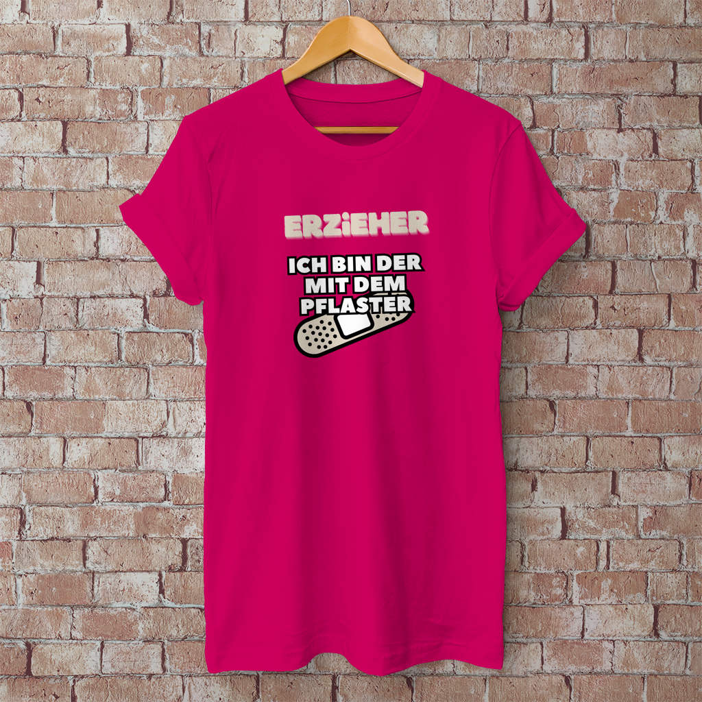 Herren T-Shirt Erzieher - Ich bin der mit dem Pflaster