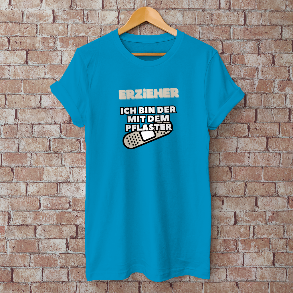 Herren T-Shirt Erzieher - Ich bin der mit dem Pflaster