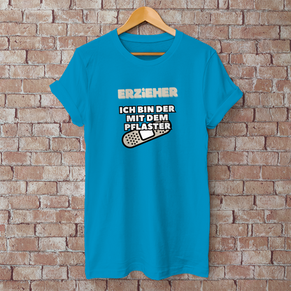 Herren T-Shirt Erzieher - Ich bin der mit dem Pflaster