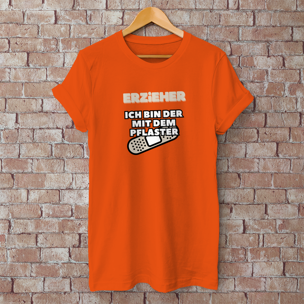 Herren T-Shirt Erzieher - Ich bin der mit dem Pflaster