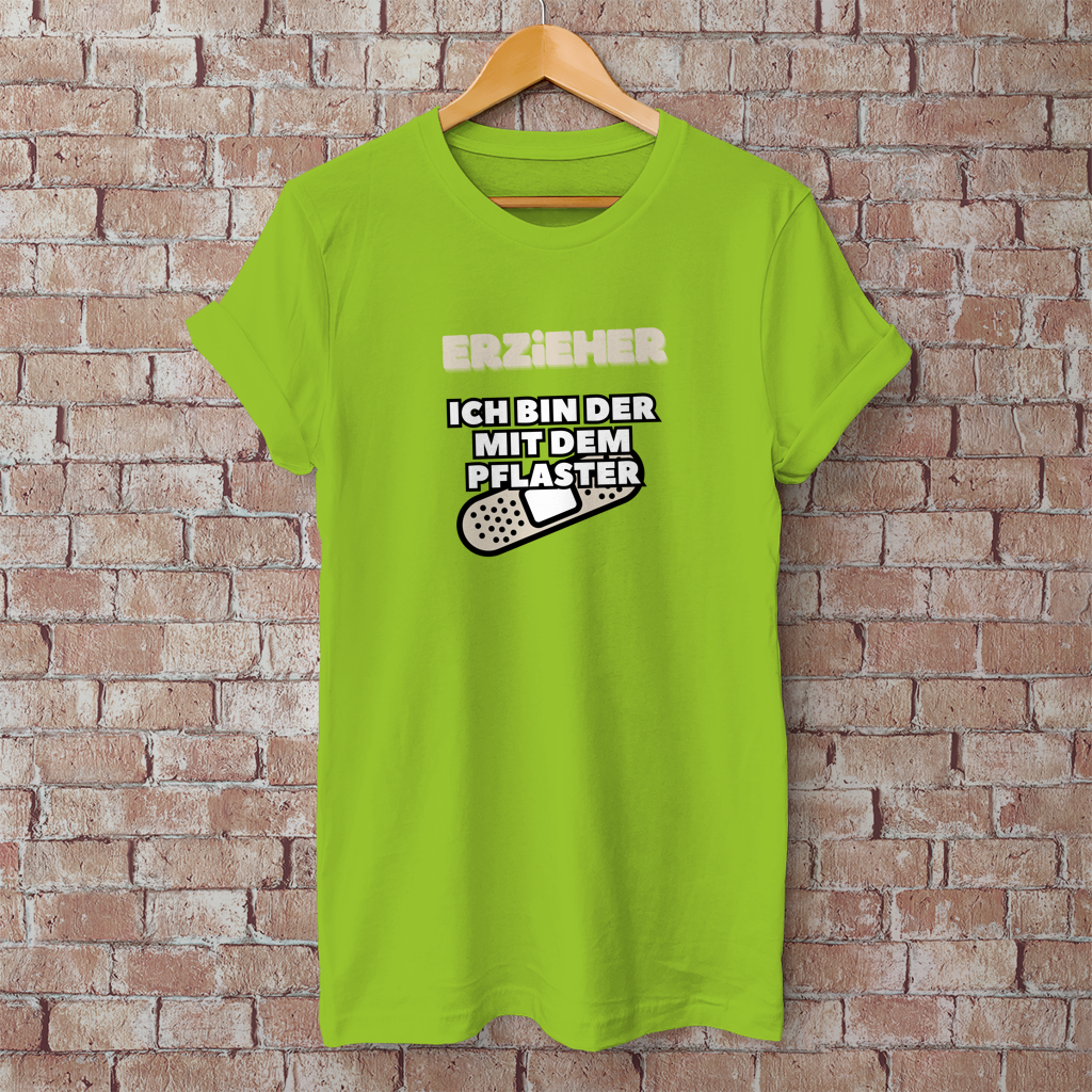 Herren T-Shirt Erzieher - Ich bin der mit dem Pflaster