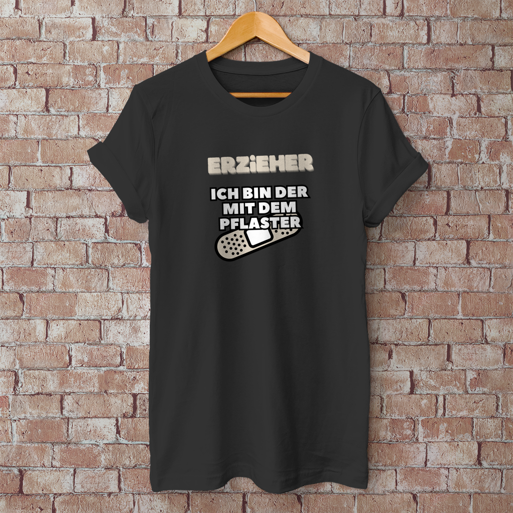 Herren T-Shirt Erzieher - Ich bin der mit dem Pflaster