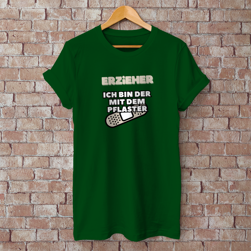 Herren T-Shirt Erzieher - Ich bin der mit dem Pflaster