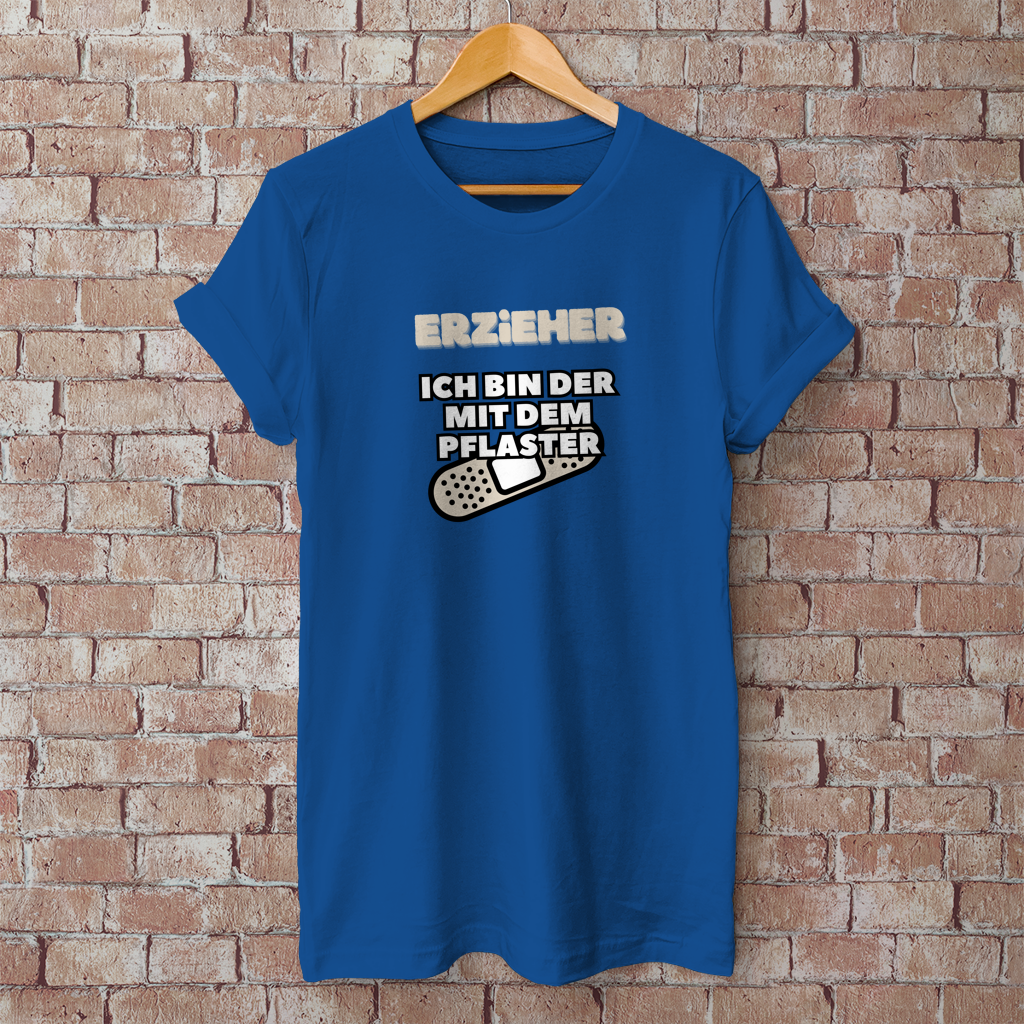 Herren T-Shirt Erzieher - Ich bin der mit dem Pflaster