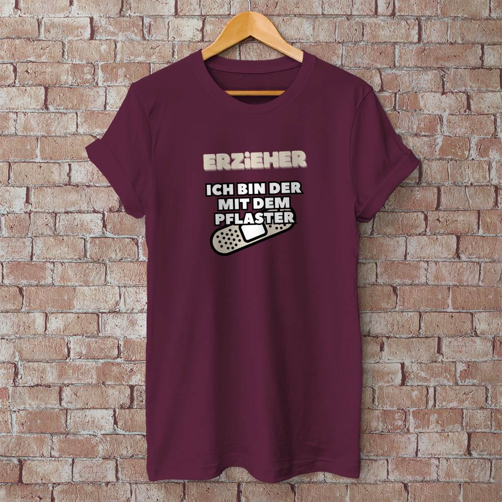 Herren T-Shirt Erzieher - Ich bin der mit dem Pflaster