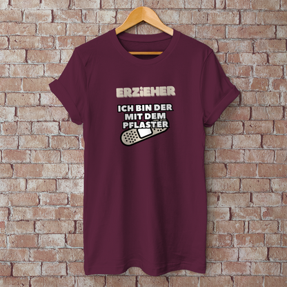 Herren T-Shirt Erzieher - Ich bin der mit dem Pflaster