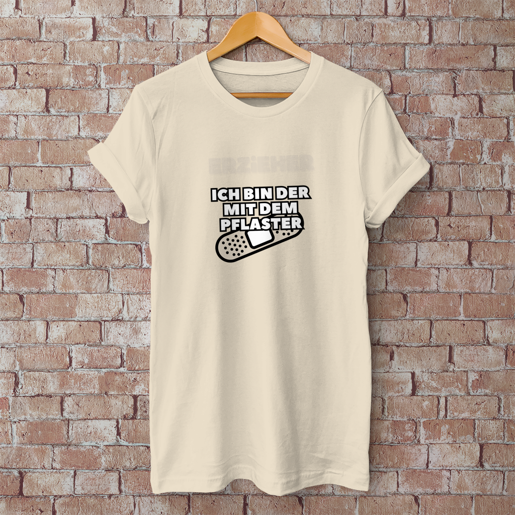 Herren T-Shirt Erzieher - Ich bin der mit dem Pflaster