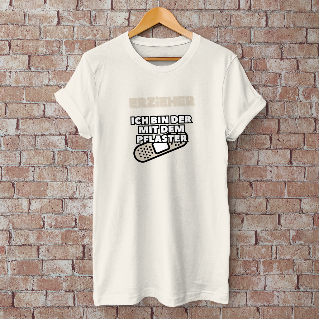 Herren T-Shirt Erzieher - Ich bin der mit dem Pflaster