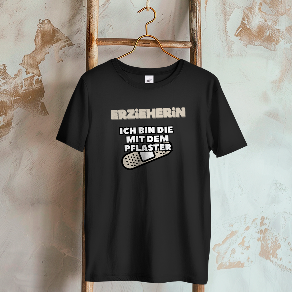 Damen T-Shirt Erzieherin - Ich bin die mit dem Pflaster