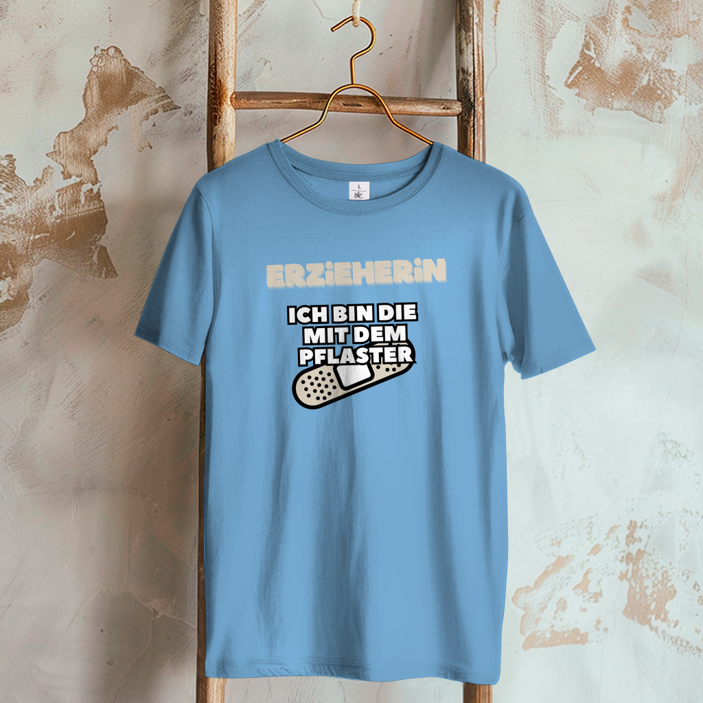 Damen T-Shirt Erzieherin - Ich bin die mit dem Pflaster