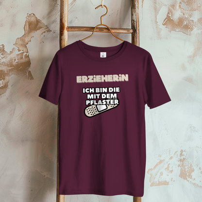 Damen T-Shirt Erzieherin - Ich bin die mit dem Pflaster