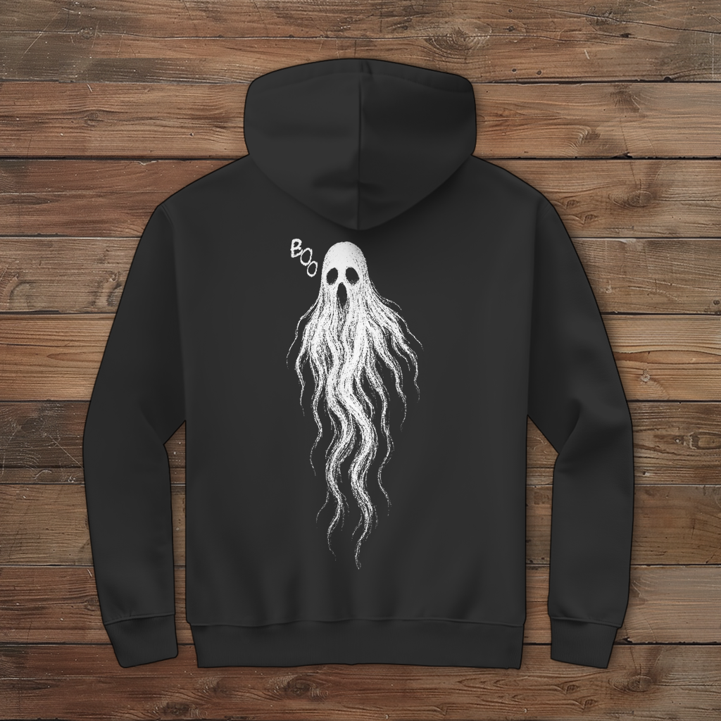 Herren Zipper Hoodie Boo Geist