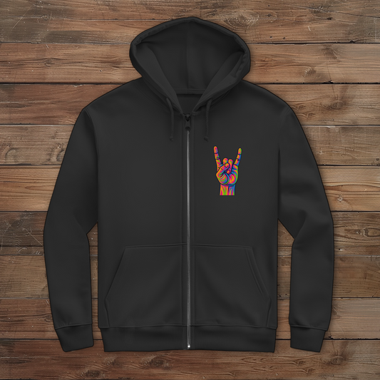 Herren Zipper Hoodie Horns in Color