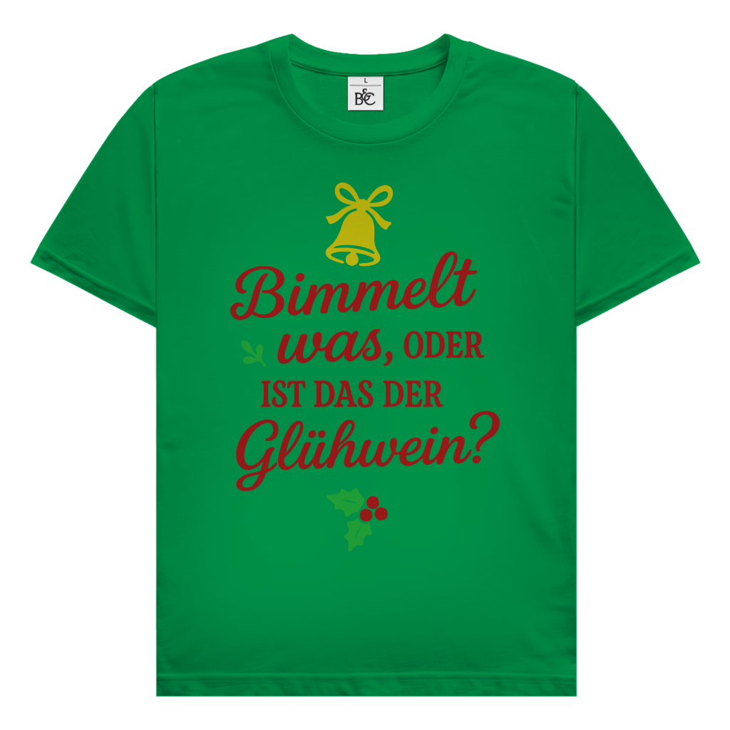 Herren T-Shirt Bimmelt was oder ist das der Glühwein