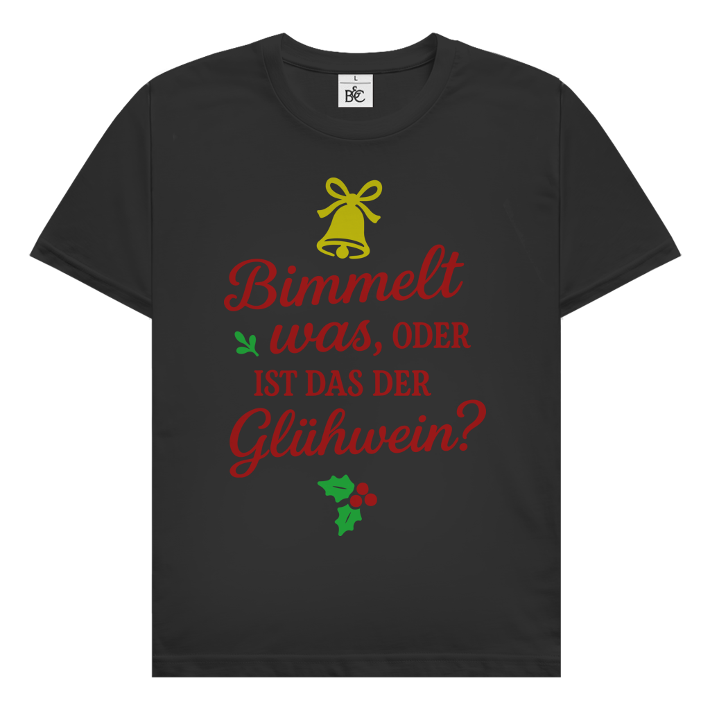 Herren T-Shirt Bimmelt was oder ist das der Glühwein