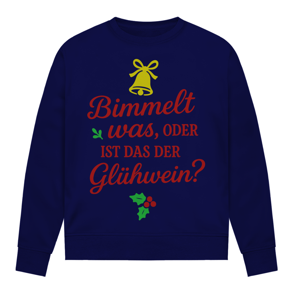 Damen Sweatshirt Bimmelt was oder ist das der Glühwein
