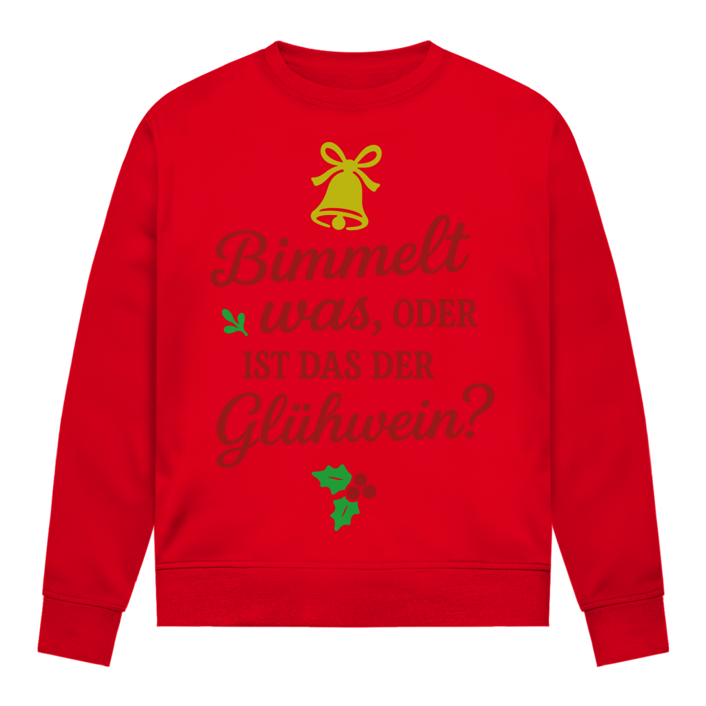 Damen Sweatshirt Bimmelt was oder ist das der Glühwein