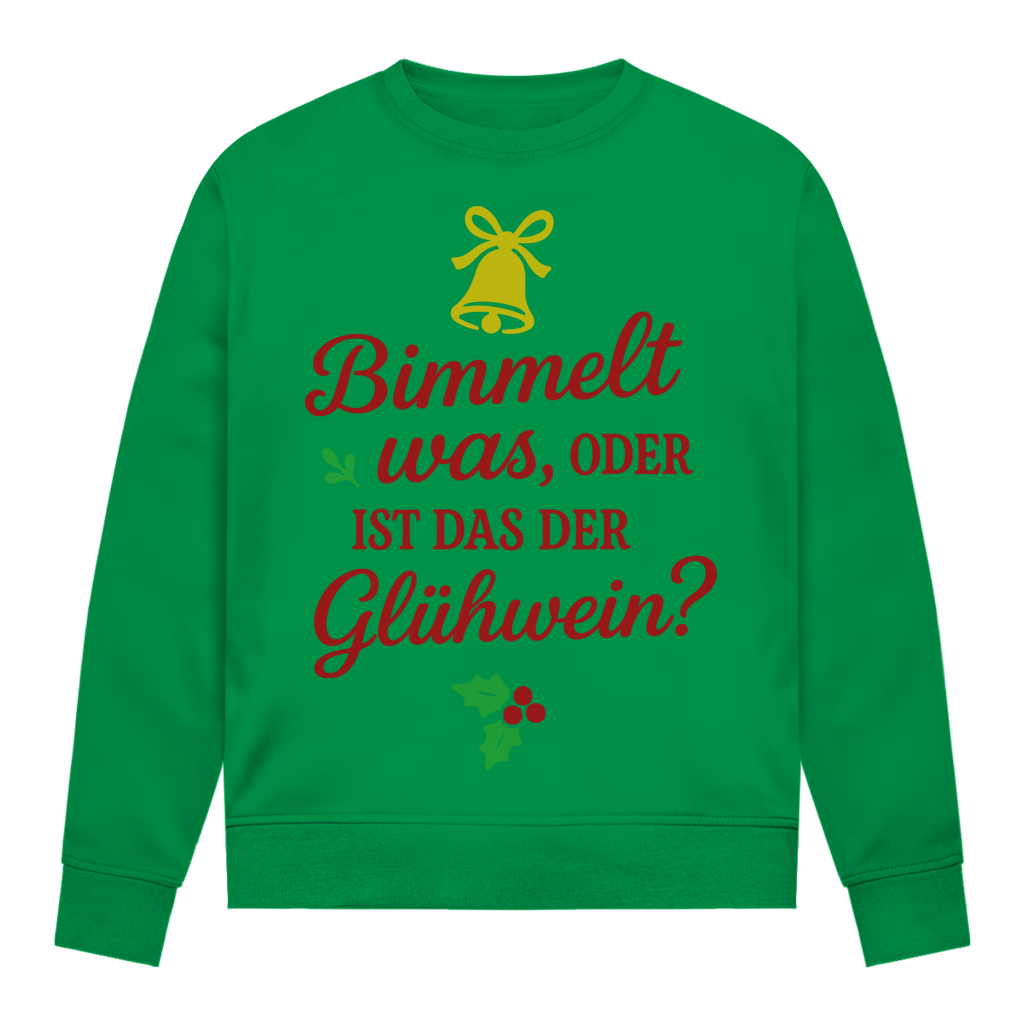 Damen Sweatshirt Bimmelt was oder ist das der Glühwein