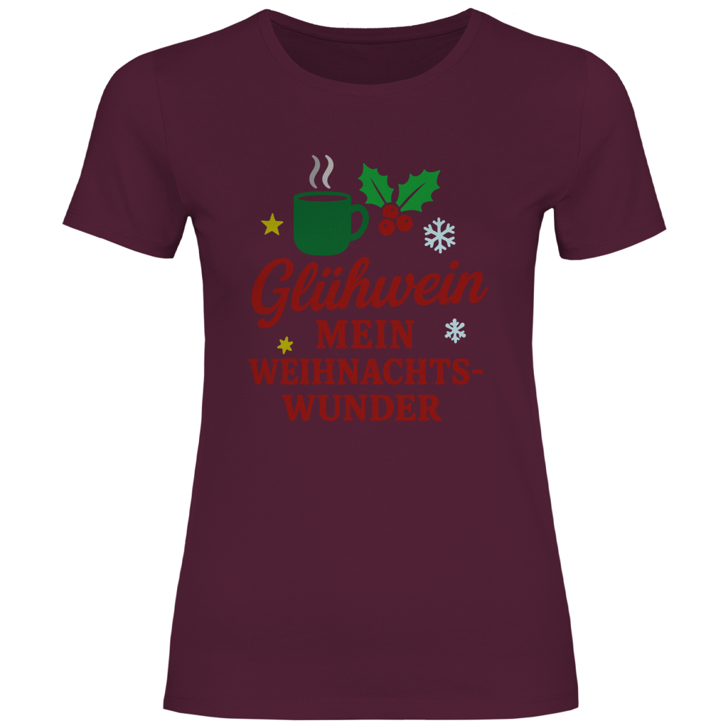 Damen T-Shirt Glühwein mein Weihnachtswunder