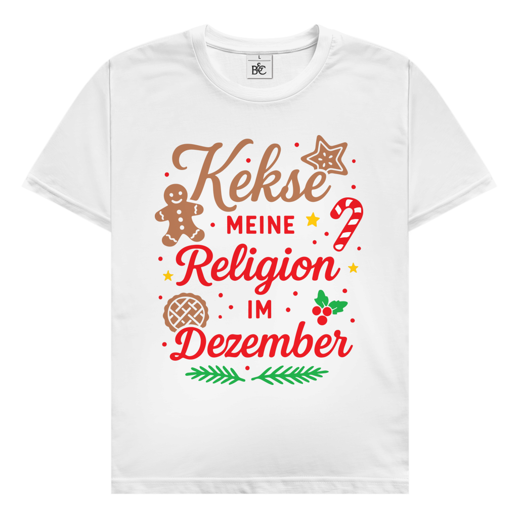 Herren T-Shirt Kekse meine Religion im Dezember