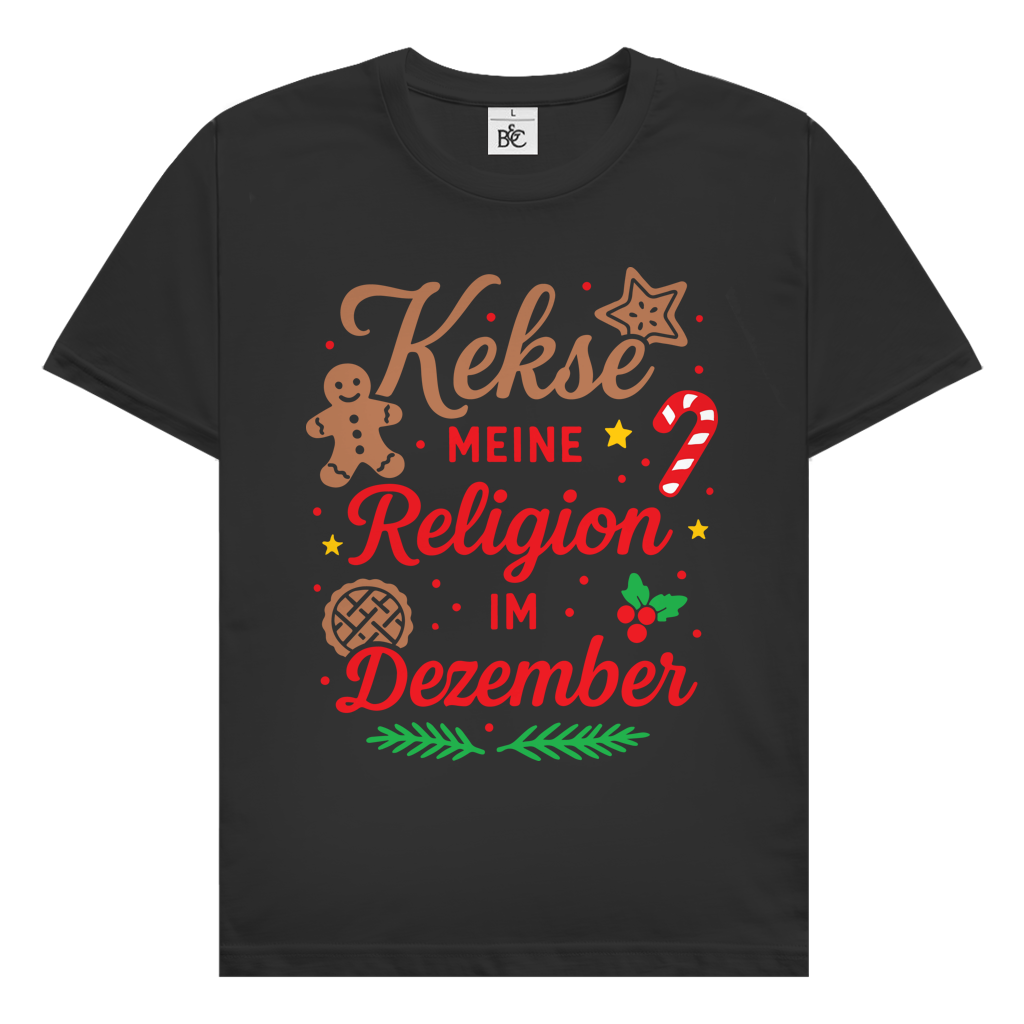 Herren T-Shirt Kekse meine Religion im Dezember