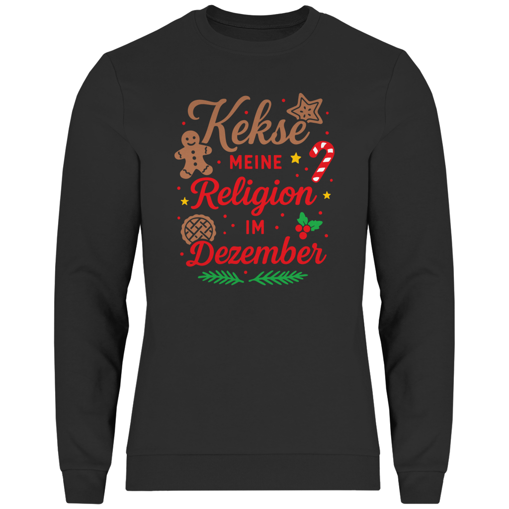 Herren Sweatshirt Kekse meine Religion im Dezember
