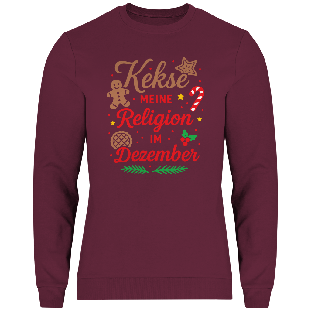 Herren Sweatshirt Kekse meine Religion im Dezember