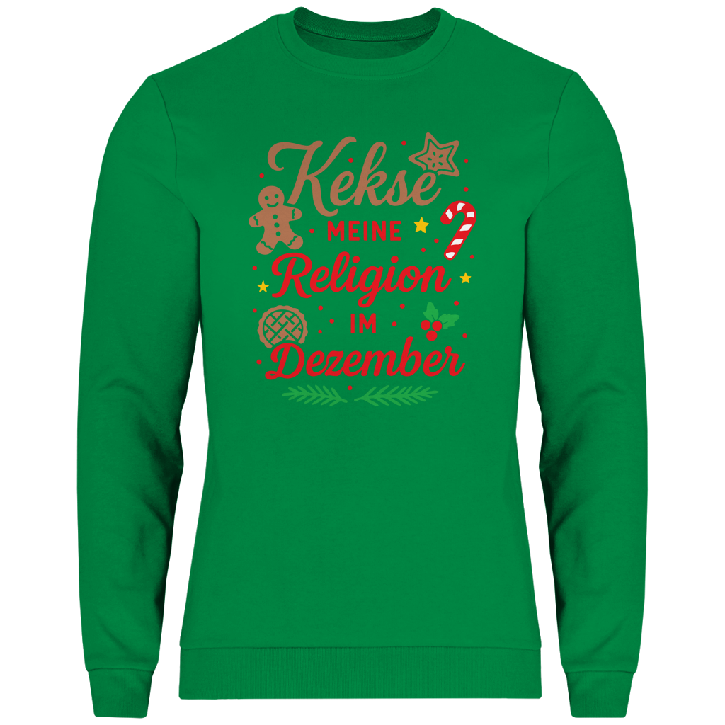 Herren Sweatshirt Kekse meine Religion im Dezember
