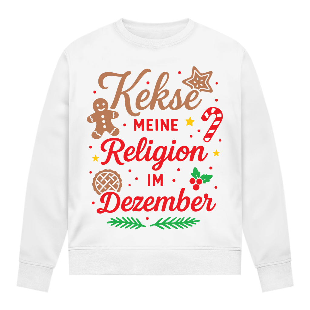 Damen Sweatshirt Kekse meine Religion im Dezember