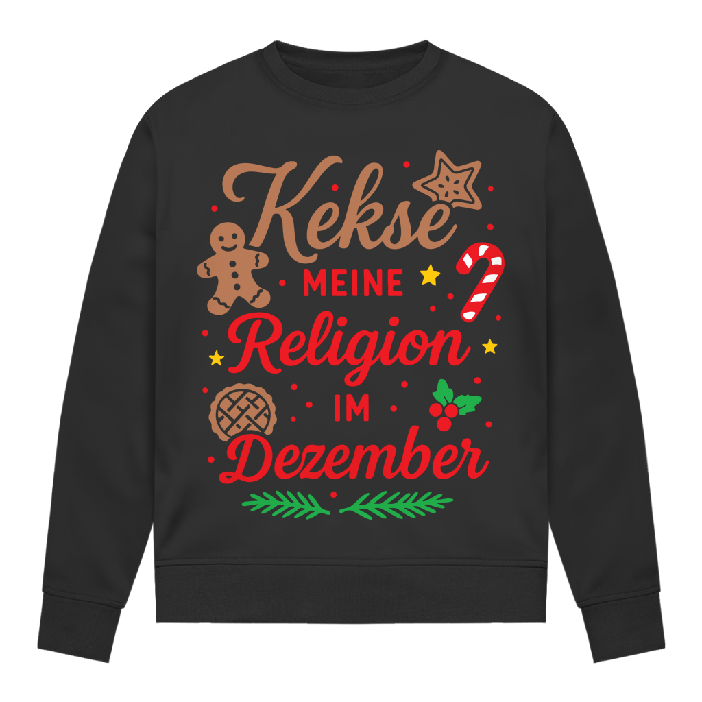 Damen Sweatshirt Kekse meine Religion im Dezember