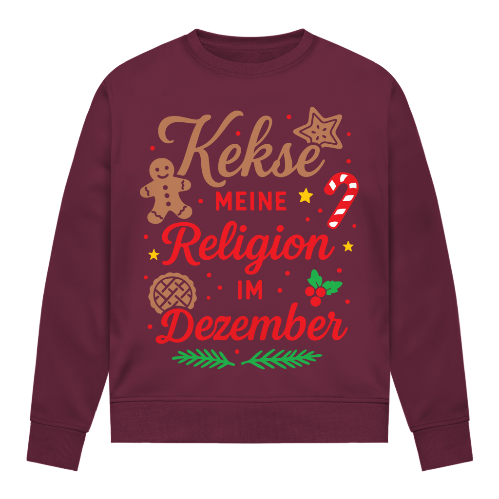 Damen Sweatshirt Kekse meine Religion im Dezember