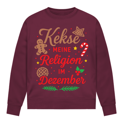 Damen Sweatshirt Kekse meine Religion im Dezember