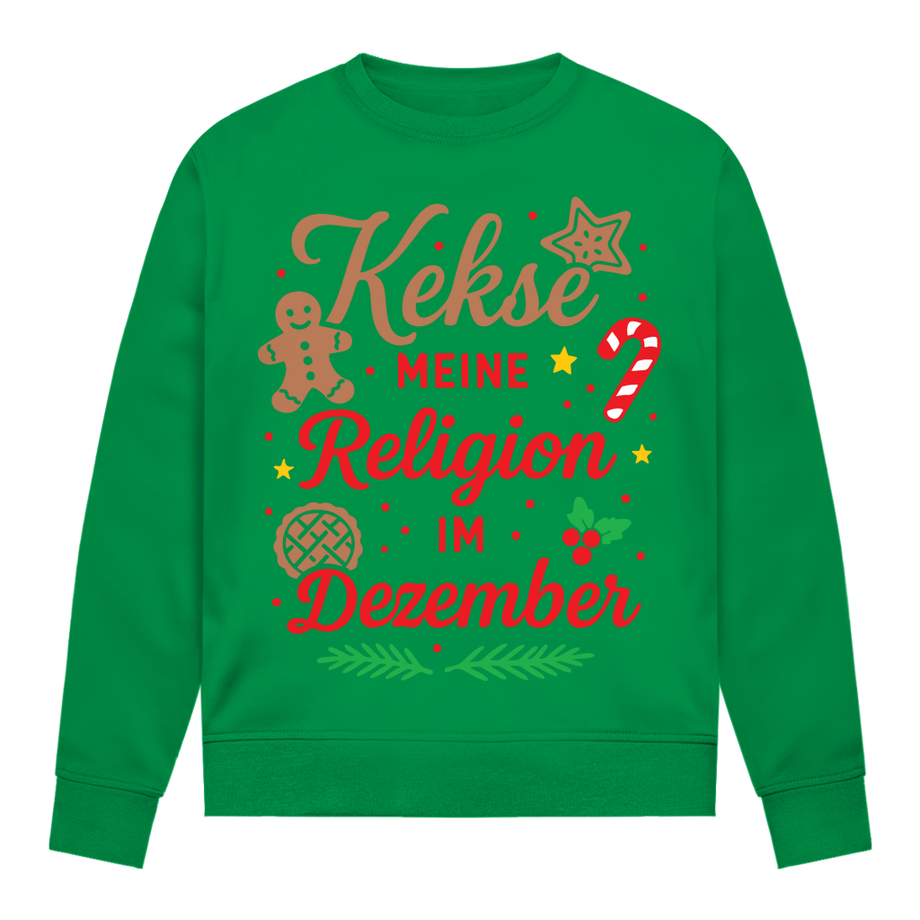 Damen Sweatshirt Kekse meine Religion im Dezember