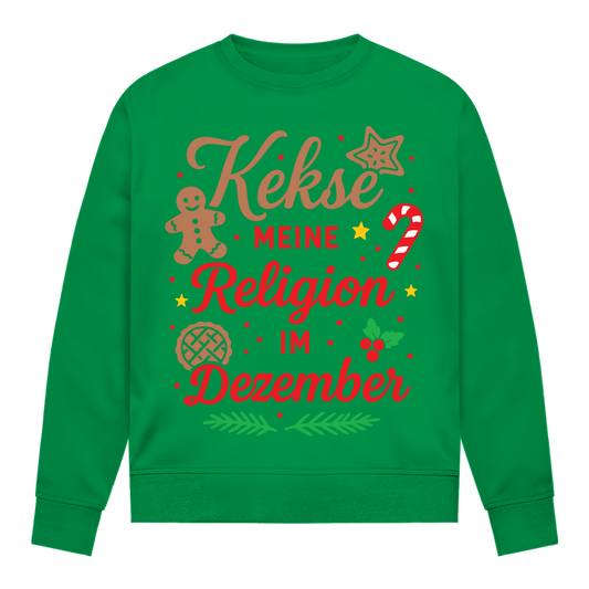 Damen Sweatshirt Kekse meine Religion im Dezember