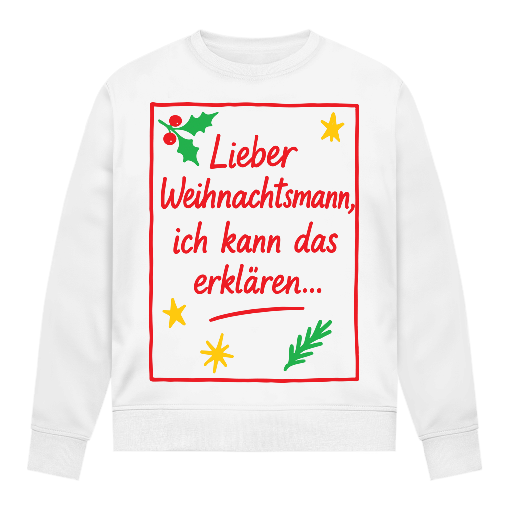 Damen Sweatshirt Lieber Weihnachtsmann ich kann das erklären