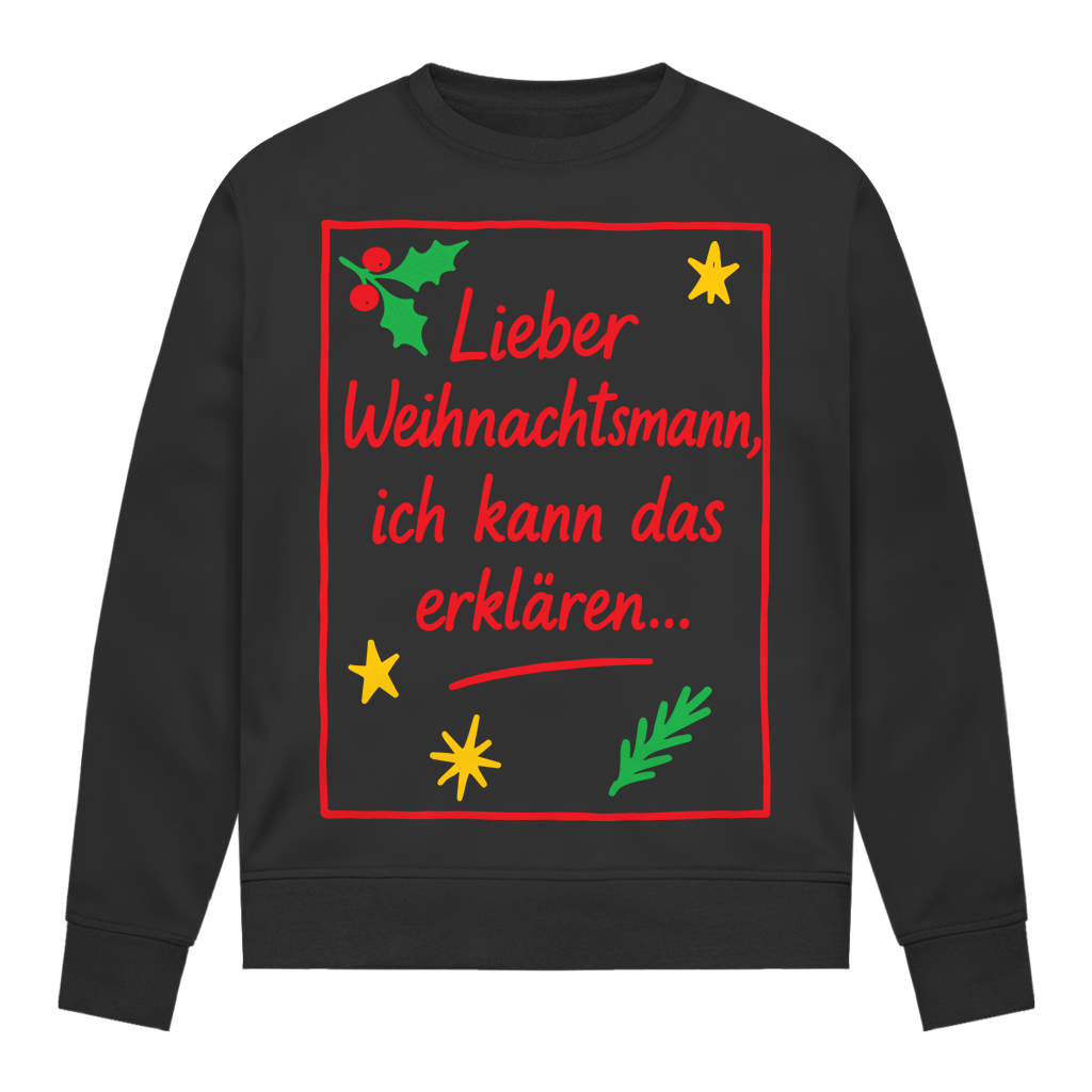 Damen Sweatshirt Lieber Weihnachtsmann ich kann das erklären