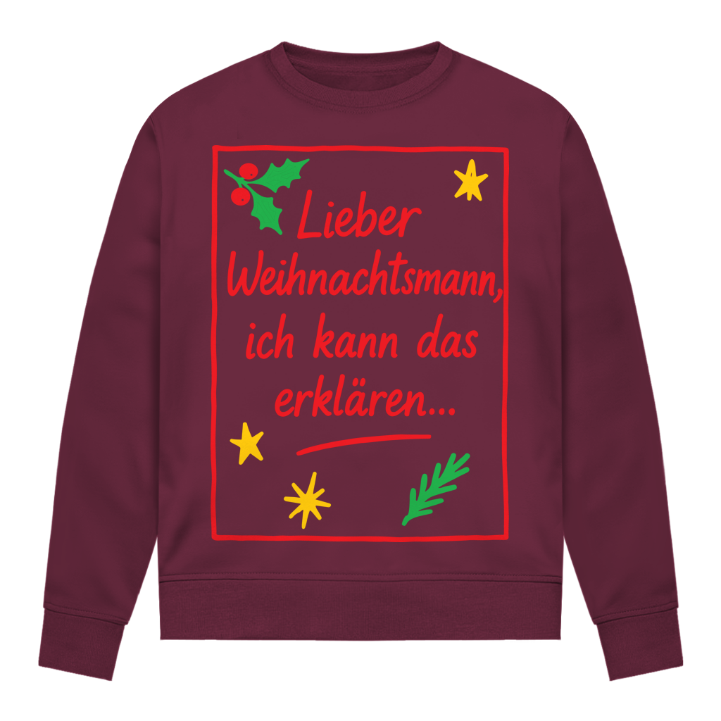 Damen Sweatshirt Lieber Weihnachtsmann ich kann das erklären