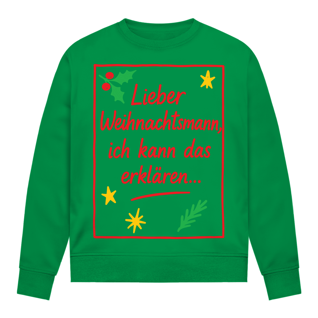 Damen Sweatshirt Lieber Weihnachtsmann ich kann das erklären