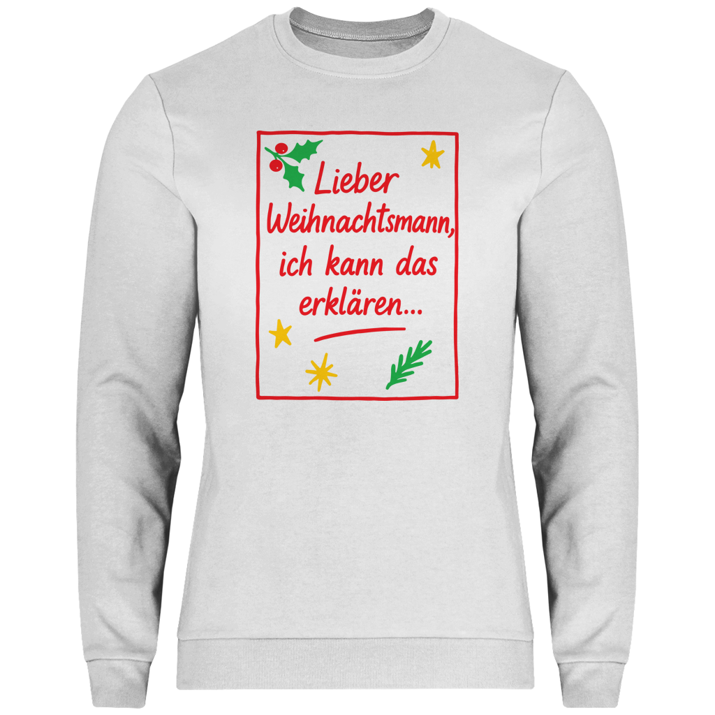 Herren Sweatshirt Lieber Weihnachtsmann ich kann das erklären