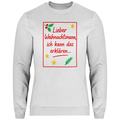 Herren Sweatshirt Lieber Weihnachtsmann ich kann das erklären