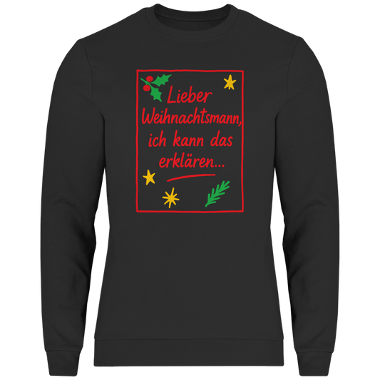 Herren Sweatshirt Lieber Weihnachtsmann ich kann das erklären